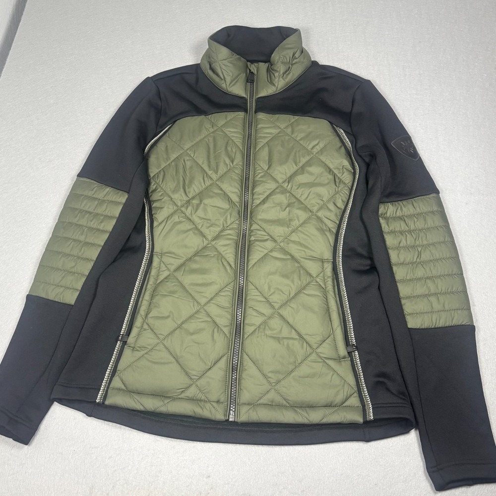 Alp N Rock Womens Small Hybrid Jacket Olive Green Quilted Softshell Fleece Coat